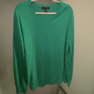 Banana Republic luxury blend teal v-neck sweater